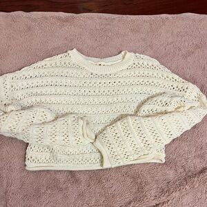 White knit sweater